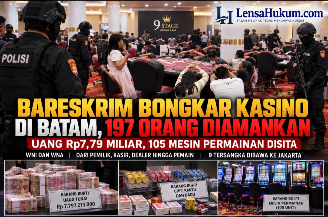 Bareskrim Bongkar Kasino di Batam, 197 Orang Diamankan dan Rp7,79 Miliar Disita